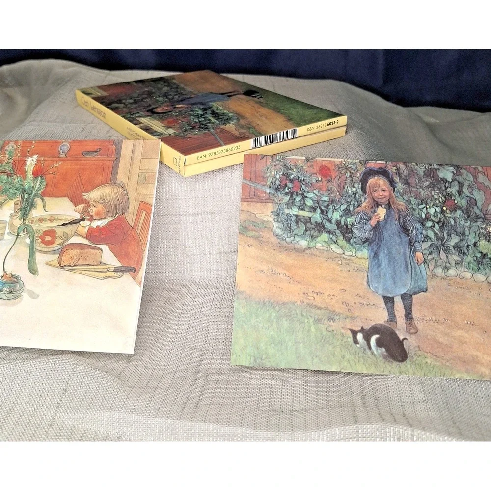 Carl Larrson Artwork 10 Notecards The Evening Meal, Kersti and the Cat  teNeues